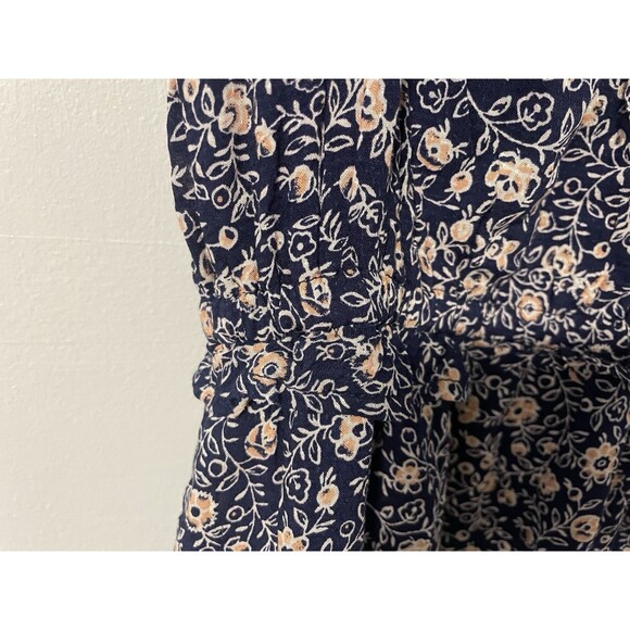 Universal Thread Navy Blue Pink Floral Flutter Sleeve Tiered Maxi Dress Boho XXL - Picture 4 of 11